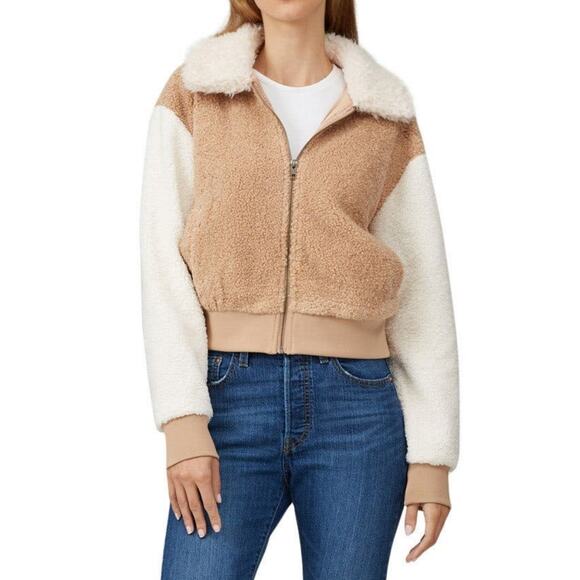 Minkpink Mix Faux Fur Bomber Jacket M - Picture 1 of 16